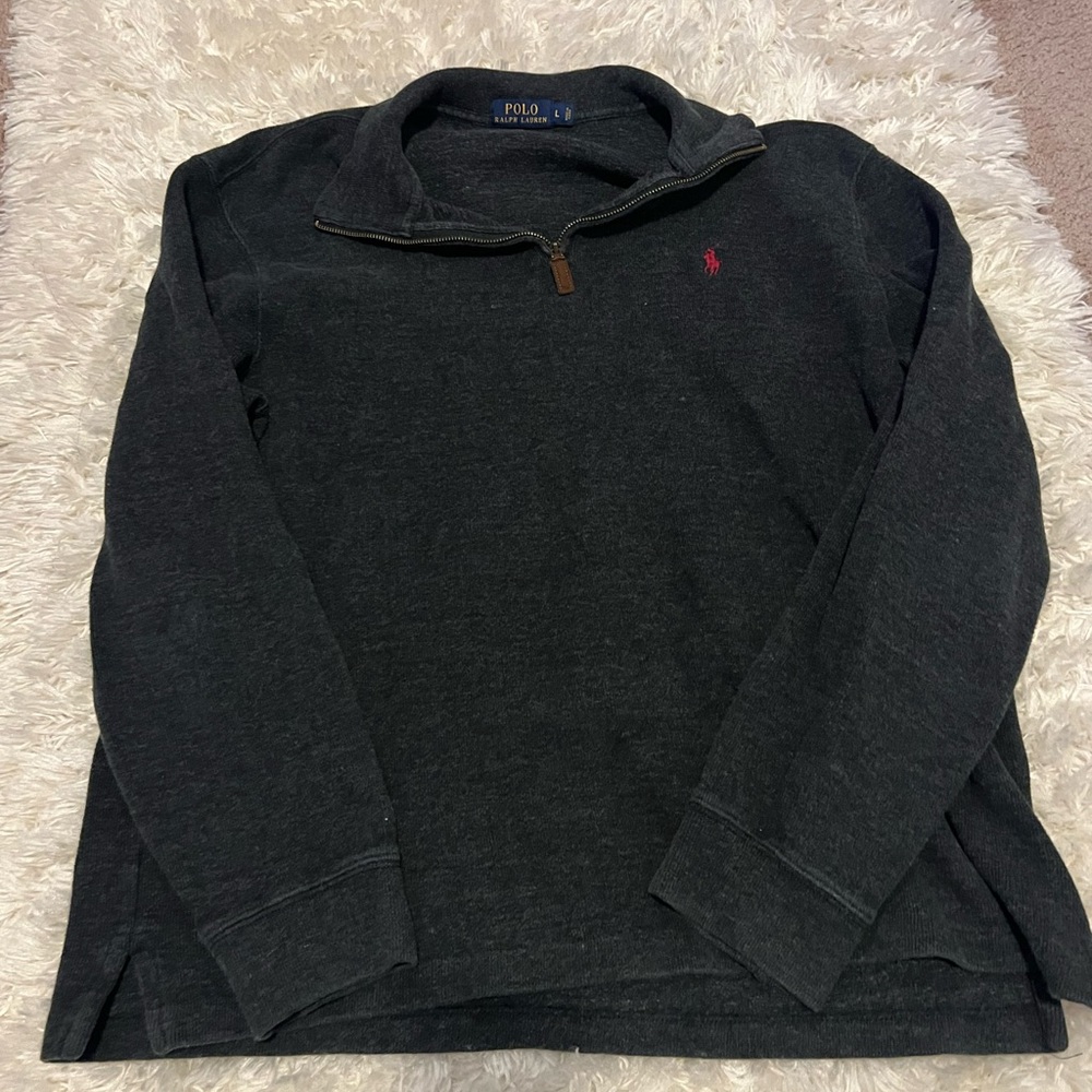 Grey polo by Ralph Lauren quarter zip sweatshirt